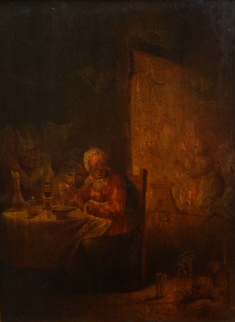 Follower of David Teniers the Younger, (1610-1690), 'Witches preparing for Sabbath'